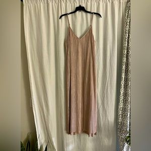Rose Gold Pleated Slip Dress